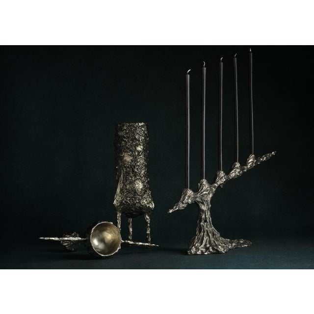 Omnia Vanitas Vanité 24 Candelabra in Patinated Cast Bronze by William Guillon For Sale - Image 9 of 12