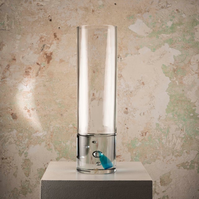 Sculptural Murano Glass Vase with Blue Inclusion by Livio Seguso for Seguso, Italy, 1970s For Sale - Image 9 of 9