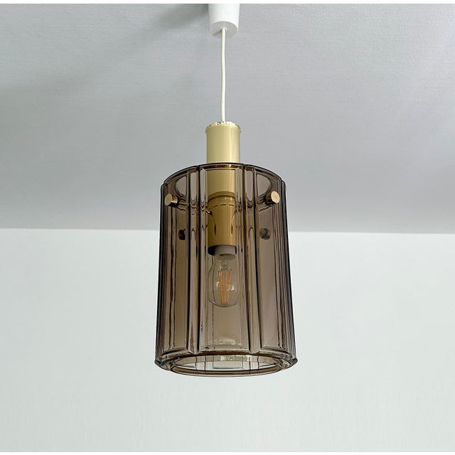 Mid-Century Modern Vintage Pendant Lights in Glass from Glashütte Limburg, 1970s, Set of 2 For Sale - Image 3 of 18