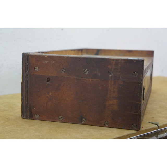 Antique Wooden Desk Drawer W Gallery Top & Brass Hardware 22" For Sale - Image 9 of 17