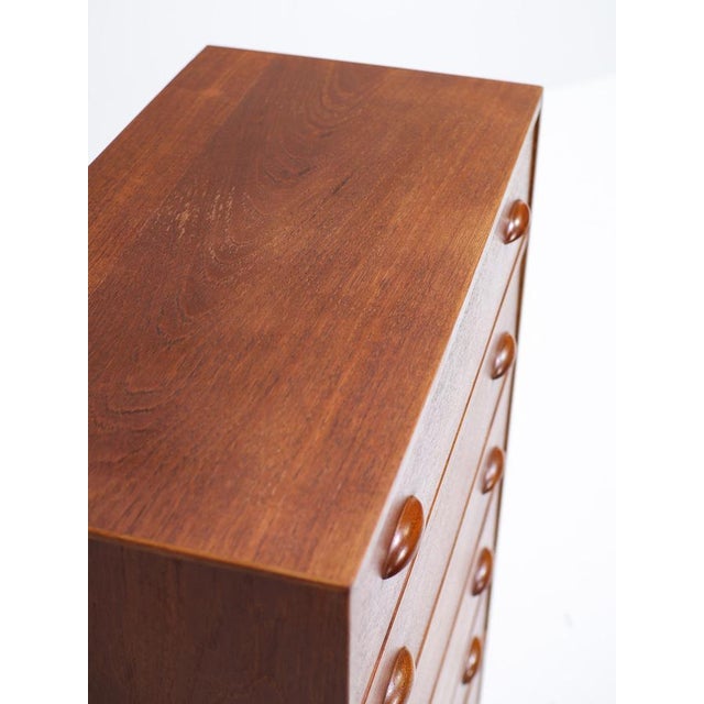 Tall Vintage Danish Teak Chest of Drawers, 1960s For Sale - Image 10 of 12