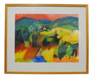 Ray Garvey, Towards Dauphin, 1998, Acrylic & Oil Pastel, Framed
