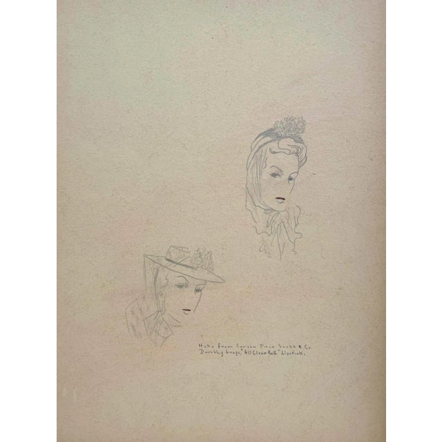 An early 1940s fashion study featuring two women wearing hats by Carson Pirie Scott & Co. Description reds: "Hats by...