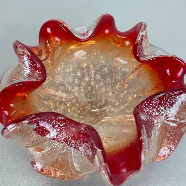 Murano Glass Floral Bowl from Barovier + Toso, Italy, 1970s For Sale - Image 14 of 18