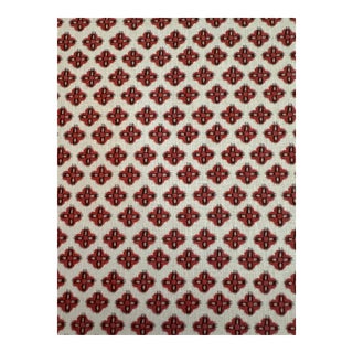 Howe at 36 Bourne Street Knurl Linen ‘Brick’ Linen Fabric 2 1/2 Yards For Sale