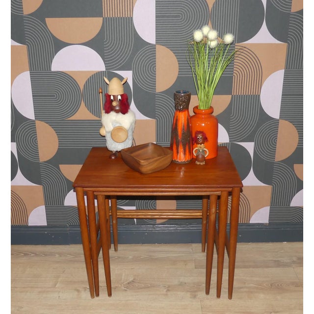 Mid-Century Modern Scandinavian Teak Nesting Tables by Bertil Fridhagen for Bodafors, 1960s, Set of 3 For Sale - Image 3 of 18