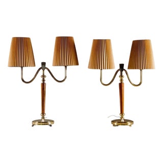 Swedish Grace Model 15455 Table Lamps attributed to Böhlmarks, 1930s, Set of 2 For Sale