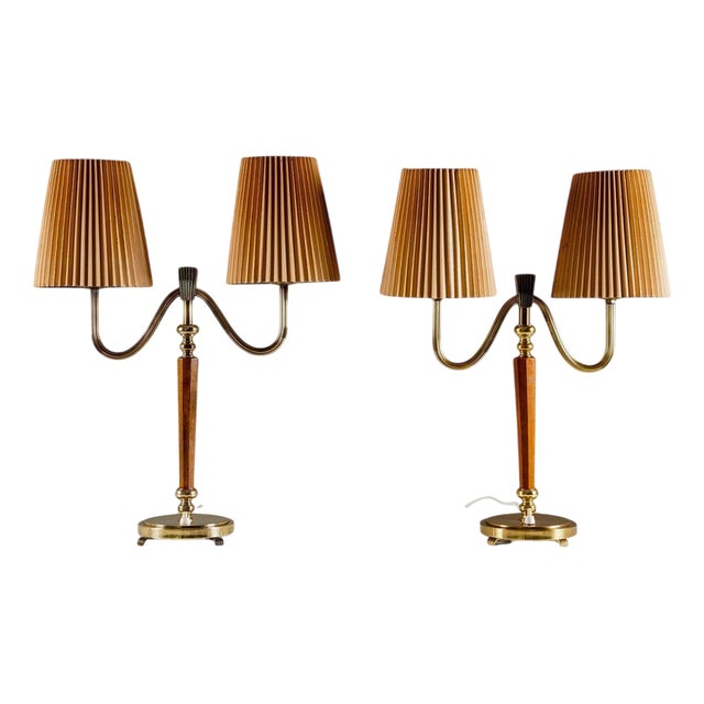 Swedish Grace Model 15455 Table Lamps attributed to Böhlmarks, 1930s, Set of 2 For Sale