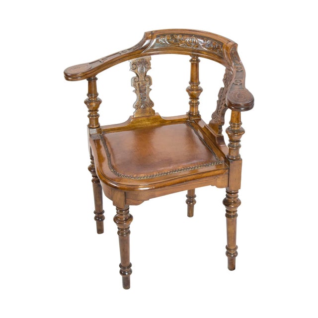 Antique Wilhelminian Corner Chair in Walnut For Sale - Image 4 of 7