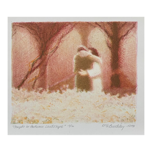 1978 Harry Buckley Couple in Autumn Lithograph