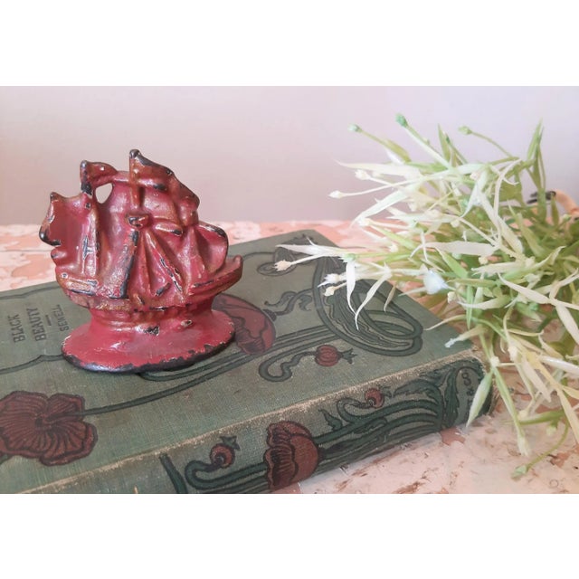 Vintage Cast Iron Ship Paperweight Boat For Sale - Image 4 of 4