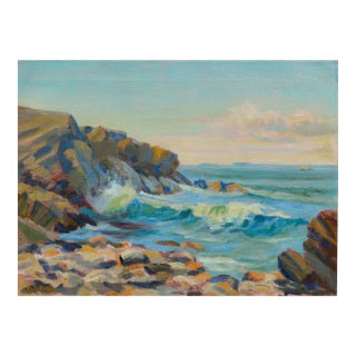 Rugged California Coast - 1930's Seascape by Charles Morris For Sale