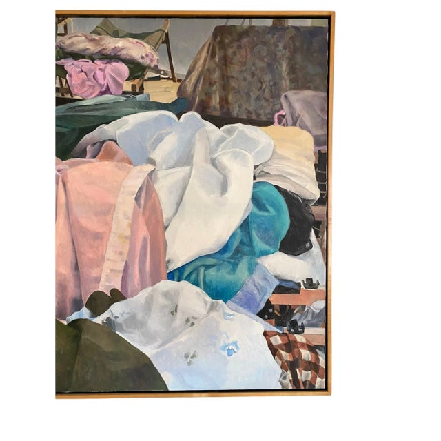 1980s Pat Berger Art Signed Acrylic on Canvas Framed Large Scale For Sale In Los Angeles - Image 6 of 9