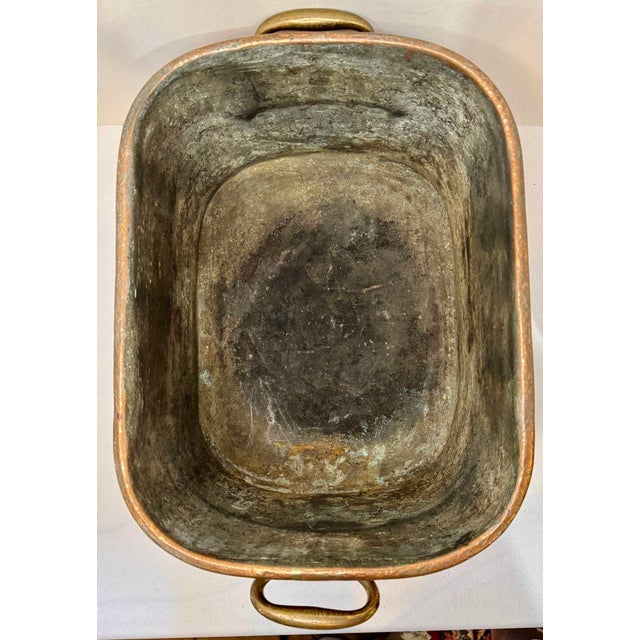 Antique 18th Century French Rectangular Copper Cooking Box With Brass Handles For Sale - Image 10 of 12