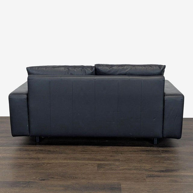 2010s Ekornes Batick Stressless Black Leather Loveseat - Modern Comfort For Sale - Image 5 of 9