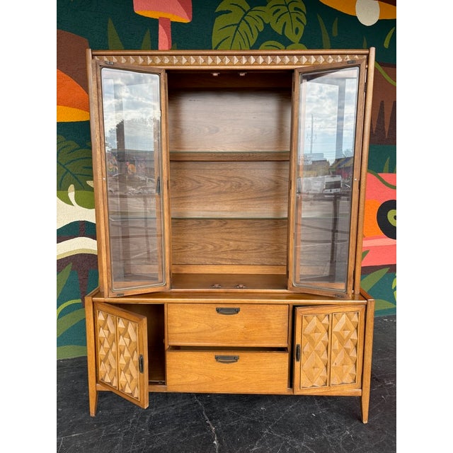 Broyhill Mid Century Broyhill Diamond Head Hutch For Sale - Image 4 of 10