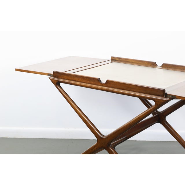 Wood Stunning Bar Cart by Cesare Lacca for Baker Furniture For Sale - Image 7 of 12