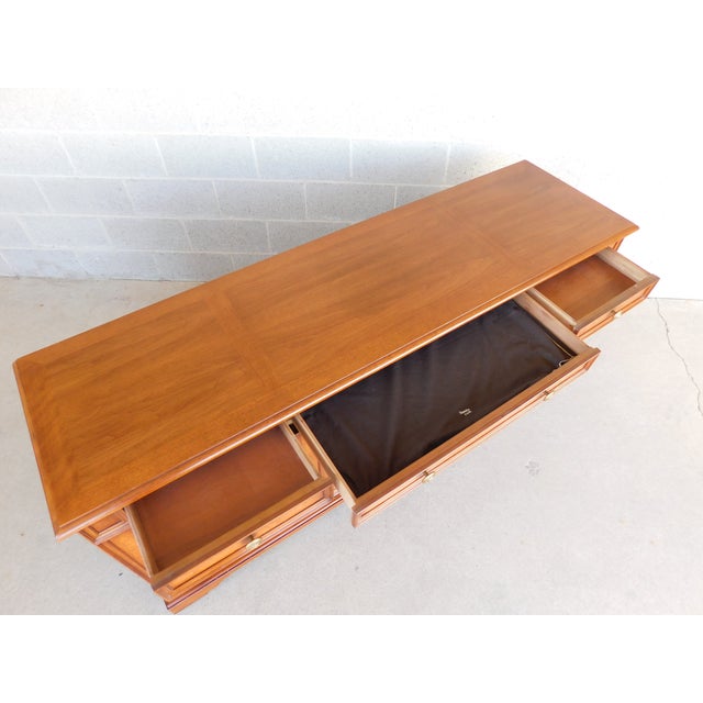 Henredon Walnut Hollywood Regency Sideboard 72.5w For Sale - Image 15 of 18