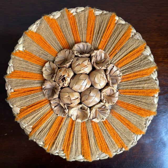 Mid-20th Century Handwoven Rattan Decorative Box For Sale - Image 4 of 12