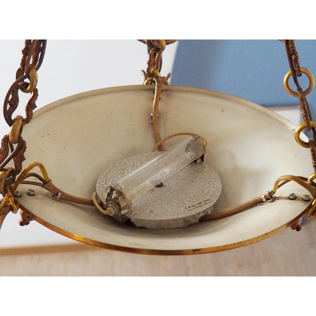 Vintage French Empire Bronze Chandelier, 1980s For Sale - Image 10 of 11