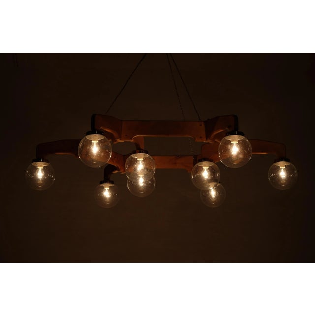 Swedish Ceiling Light in Pine, 1970s For Sale - Image 3 of 11