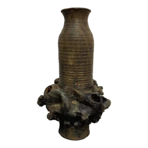 Vintage New York Artisan Organic Free Form Stoneware Vase
