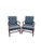 Chesterfield Tufted Blue Leather Arm Chairs A Pair. English Style With Brass Nailhead Accent's Pairs of beautiful chairs...