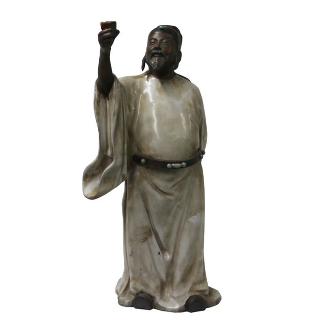 Chinese Oriental Ceramic Finish Ancient Scholar Old Man Figure For Sale In San Francisco - Image 6 of 6