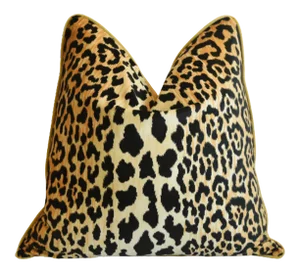 Leopard Spot Safari Velvet Feather/Down Pillow 22" Square