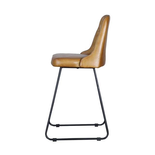 English Verona Leather Bar Stool For Sale - Image 3 of 5