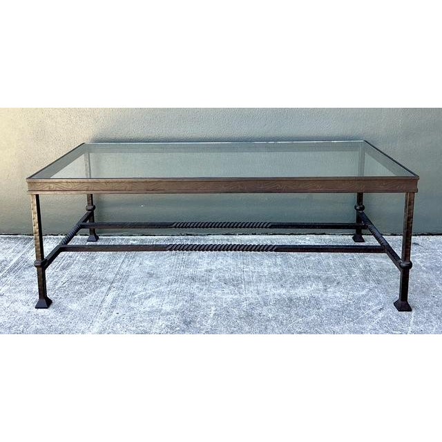 Metal Vintage Hammered Wrought Iron Coffee Table For Sale - Image 7 of 12