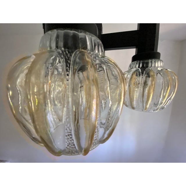 Mid-Century Modern Four-Light Chandelier with Glass Shades from Svetila Kozole, Yugoslavia, 1975 For Sale - Image 13 of 18
