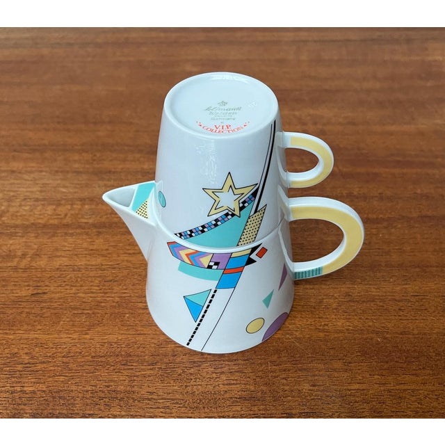 German Postmodern VIP Collection Teapot or Coffeepot with Cup by Seltmann Weiden, Set of 2 For Sale - Image 10 of 18