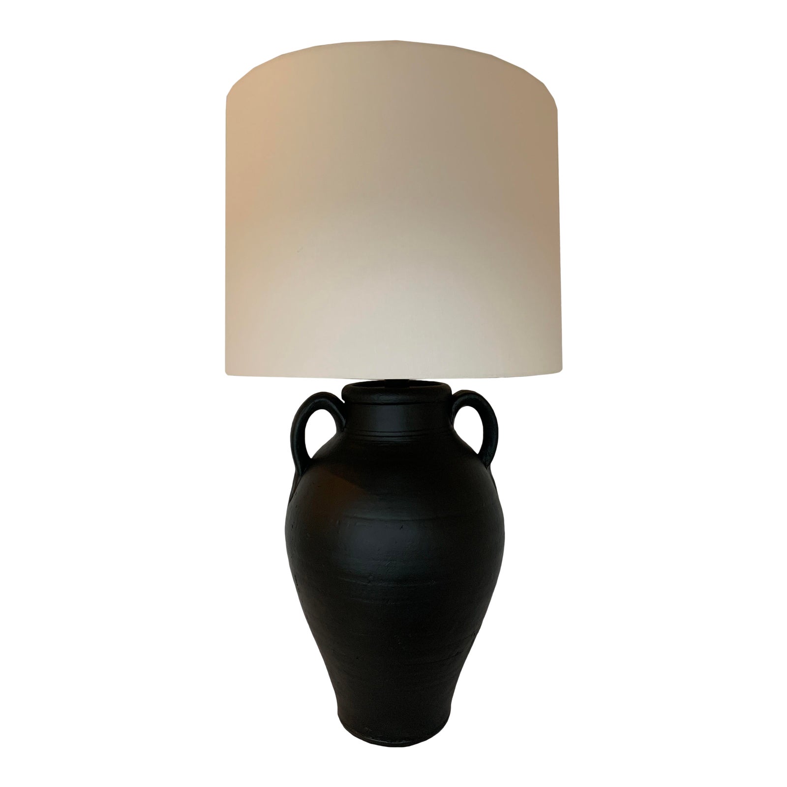 Vintage Matte Black Jug Style Table Lamp Chairish