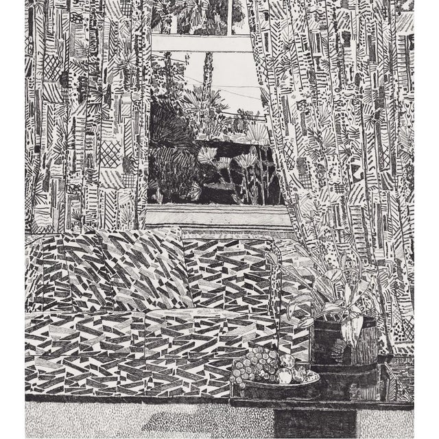 2020s Jonas Wood, Pattern Couch Interior With Mar Vista View, 2023 For Sale - Image 5 of 5