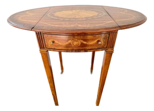 Maitland Smith Drop Leaf Side Table on Casters
