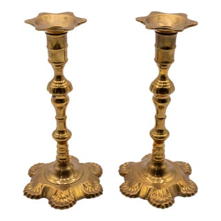 Vintage Pair of Brass Candlesticks For Sale