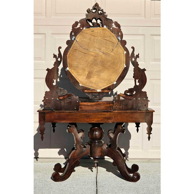 Early 19th-Century Rococo Revival Style Hand-Carved Vanity With Trefoil ...
