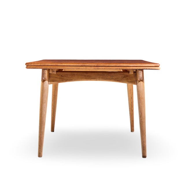Mid 20th Century Hans J. Wegner for Andreas Tuck at-312 Mid Century Danish Teak and Oak Hidden Leaf Dining Table For Sale - Image 5 of 10