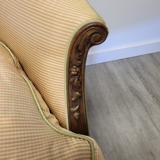 Wood Antique French Louis XV Style Carved Walnut Settee Loveseat, Early 20th Century For Sale - Image 7 of 11