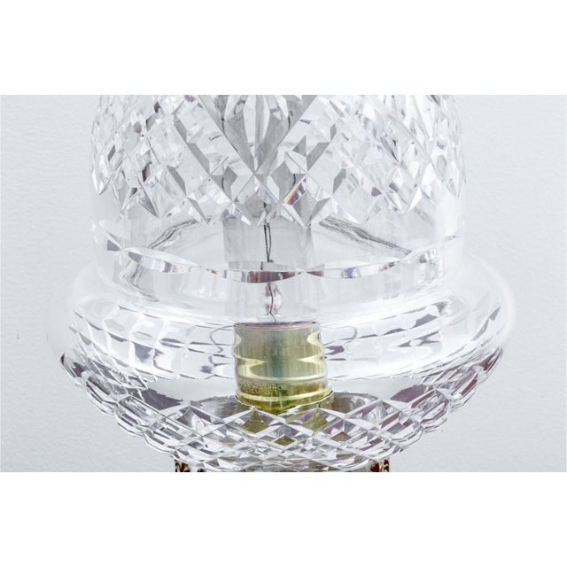 Hollywood Regency Vintage Waterford Crystal Electric Hurricane Table Lamp For Sale - Image 3 of 8