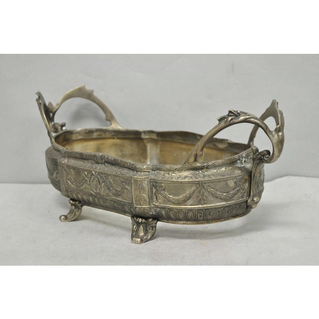 Vintage French Louis XVI Baroque Style Bronze Planter Centerpiece Bowl Dish For Sale In Philadelphia - Image 6 of 18