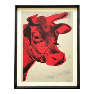 Andy Warhol Foundation Fine Art Lithograph Print Framed Extra Large Pop Art Poster " Cow " 1976