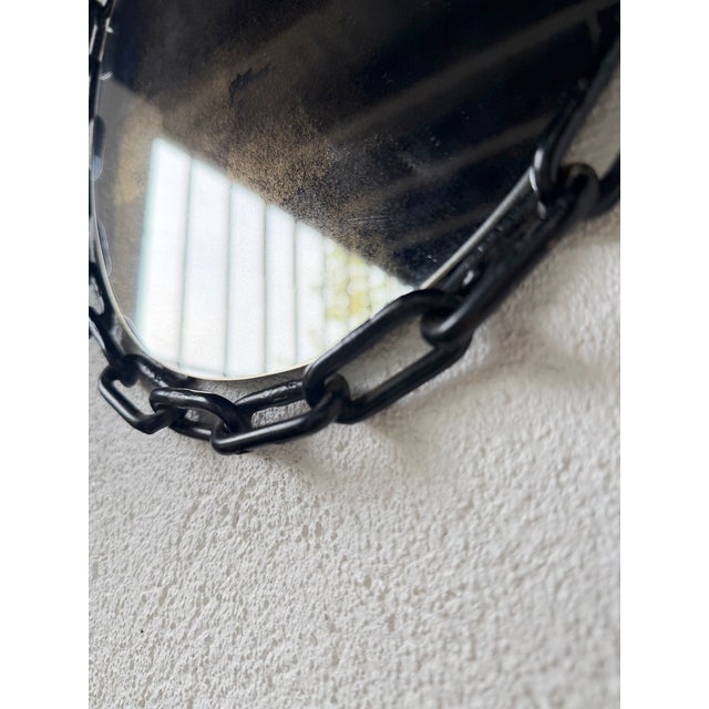 Oval Brutalist Chain Mirror, 1950 For Sale - Image 15 of 18