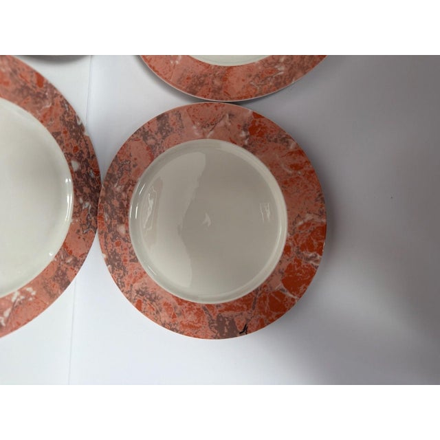 Villeroy & Boch 1990s Villeroy & Boch Siena 10.5" Dinner Plates Salmon Marble Vitro-Porcelain - Set of 4 For Sale - Image 4 of 6