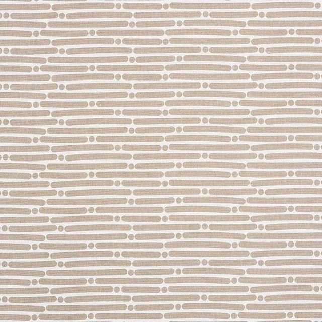 Sample - Schumacher X Studio Bon Dot Dash Fabric in Sand For Sale