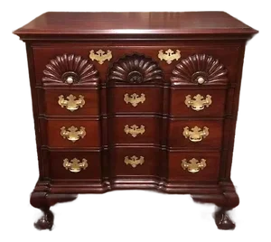Vintage Mahogany Blockfront Chest of Drawers, Bachelor Chest