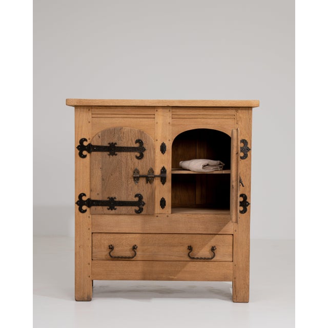 Oak Brutalist Buffet, Antique, France, Circa 1970 For Sale - Image 12 of 12