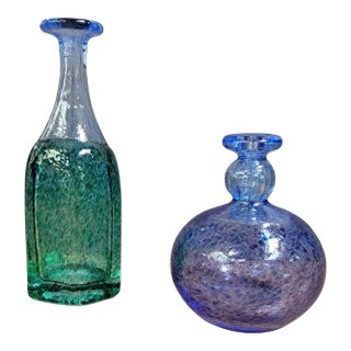 Bertil Vallien for Kosta Boda Mini Blown Art Glass Vases (2) For Sale