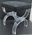 1950s Vintage Lucite and Black Upholstery Thick Curved Legs X-Style Vanity Stool For Sale - Image 5 of 10